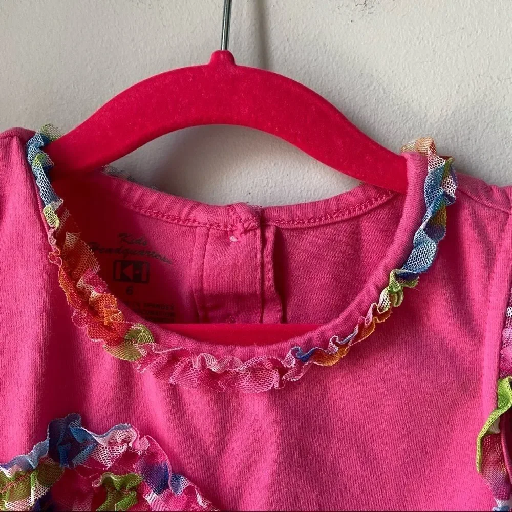 🍭6/$30 Kids Headquarters Floral Ruffle Tank - 6